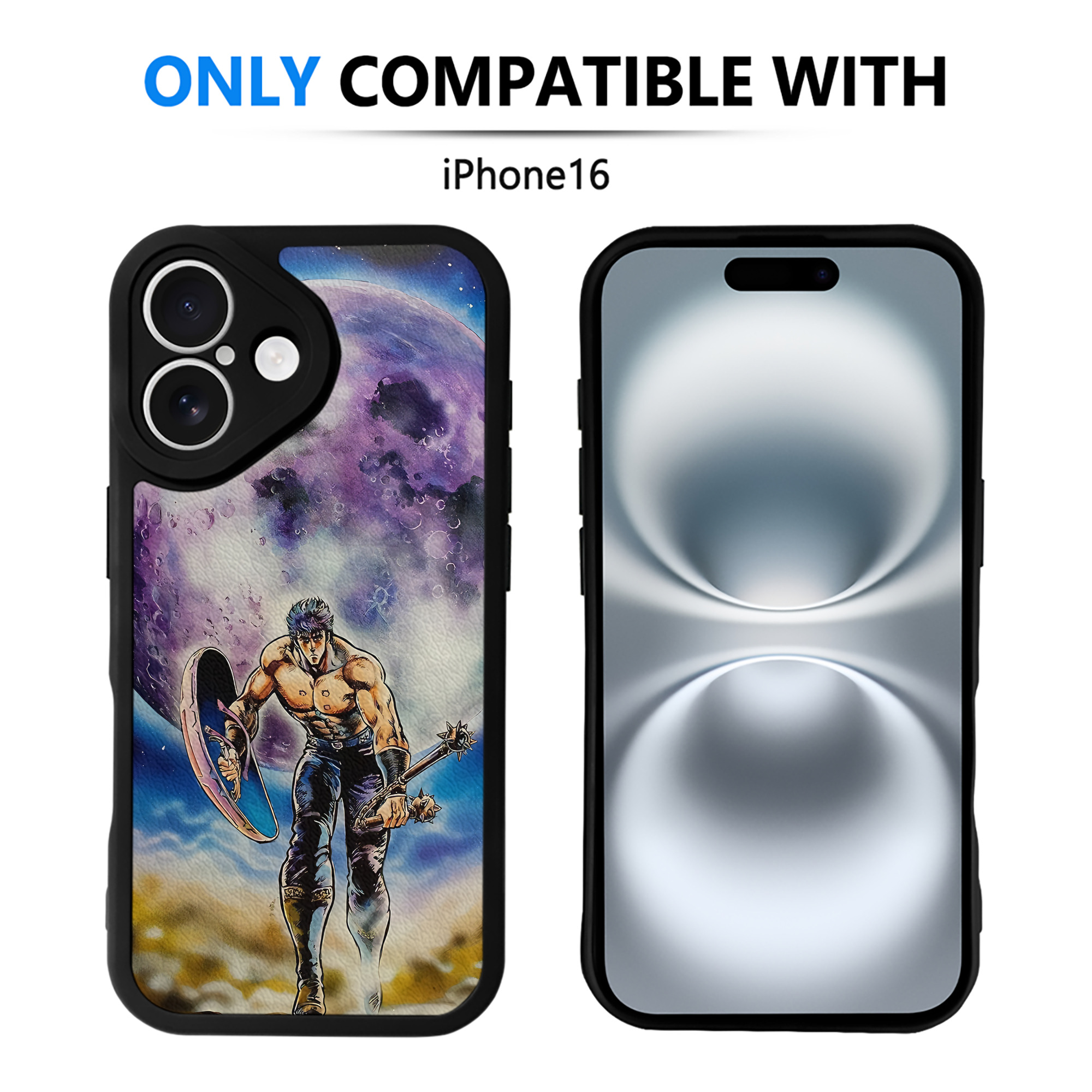 （画像用） 北斗の拳 Fist of the North Star 【iPhone 16シリーズ対応】シリコンスマホケース（レザー調） 材質：シリコン
